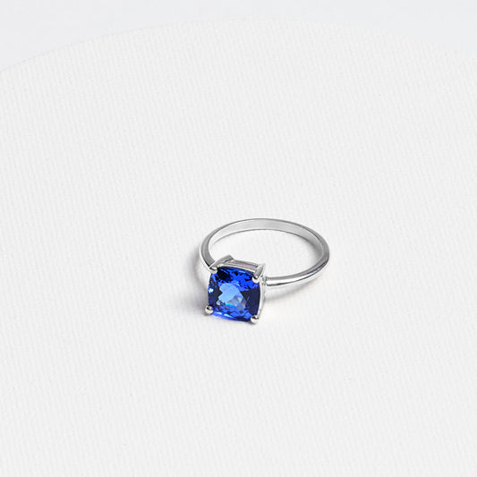 Cushion Tanzanite Ring · 2.73ct · Silver