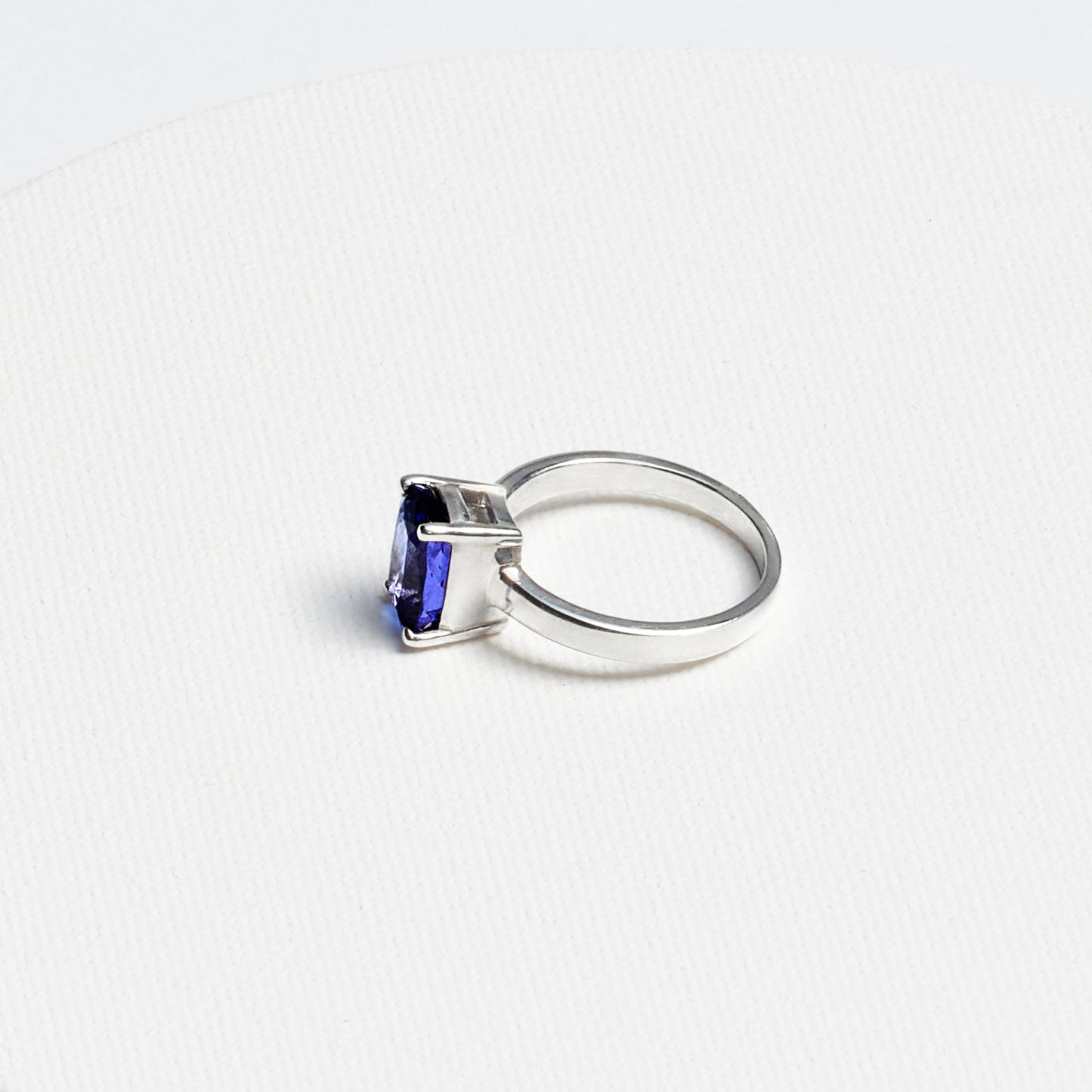 Elongated Cushion Tanzanite Ring · 3.3ct · Silver
