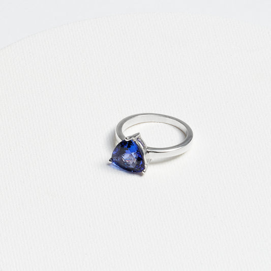 Trillion Tanzanite Ring · 3.23ct · Silver