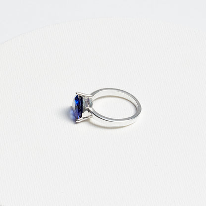 Trillion Tanzanite Ring · 3.23ct · Silver