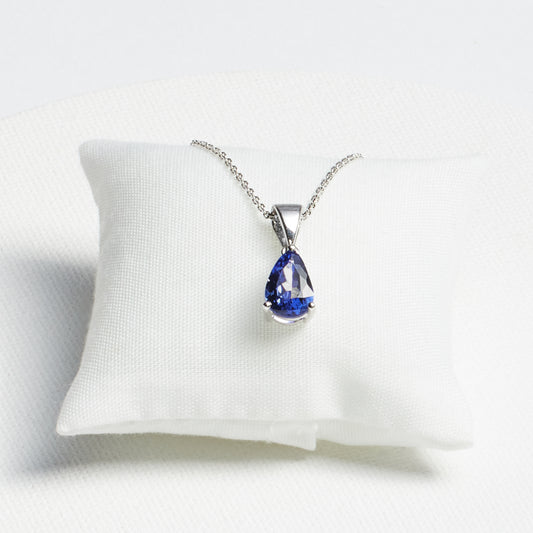 Teardrop Tanzanite Pendant · 1.5ct · Silver