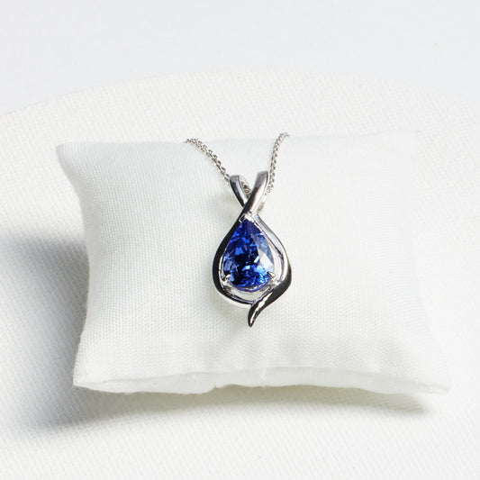 Wrapped Teardrop Tanzanite Pendant · 2.0ct · Silver