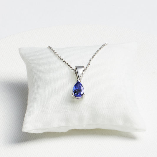 Teardrop Tanzanite Pendant · 0.8ct · Silver