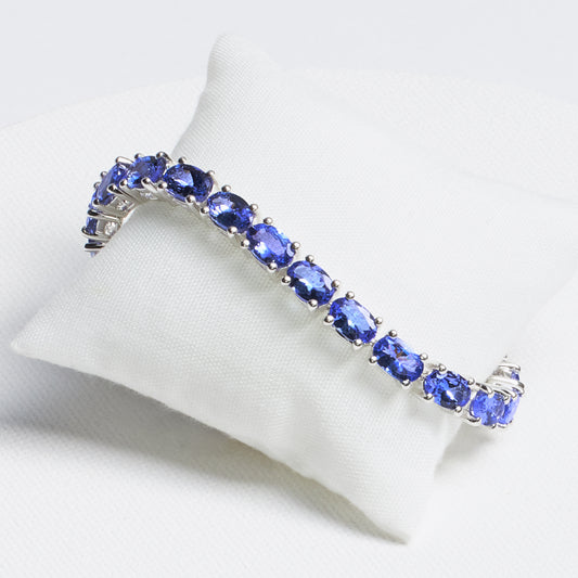 Oval Tanzanite Tennis Bracelet · 12ct · Silver