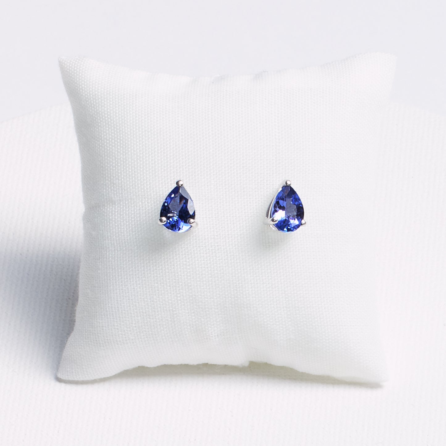 Teardrop Tanzanite Stud Earrings · 1.37ct · Silver