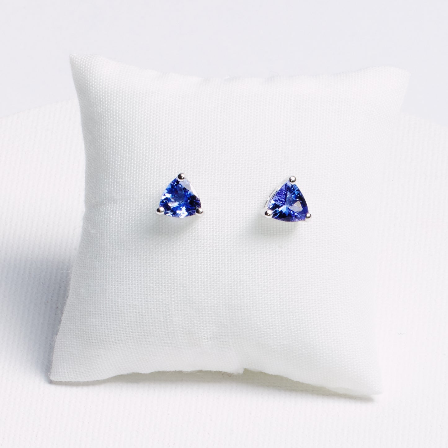 Trillion Tanzanite Stud Earrings · 1.5ct · Silver
