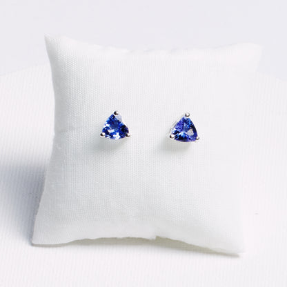 Trillion Tanzanite Stud Earrings · 1.5ct · Silver