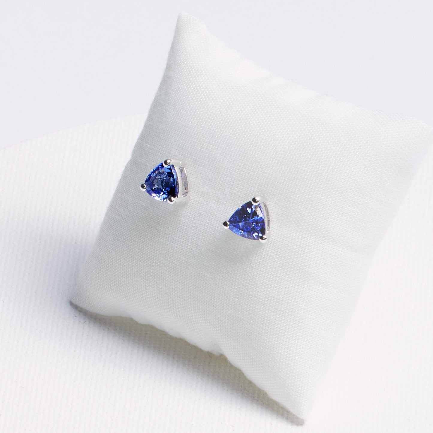 Trillion Tanzanite Stud Earrings · 1.5ct · Silver