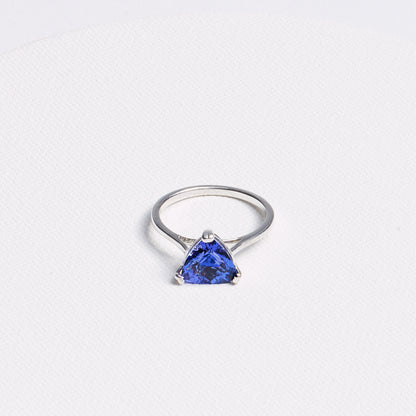 Trillion Tanzanite Ring · 2.49ct · 14K White Gold