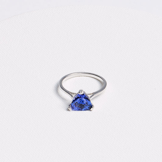 Trillion Tanzanite Ring · 2.49ct · 14K White Gold