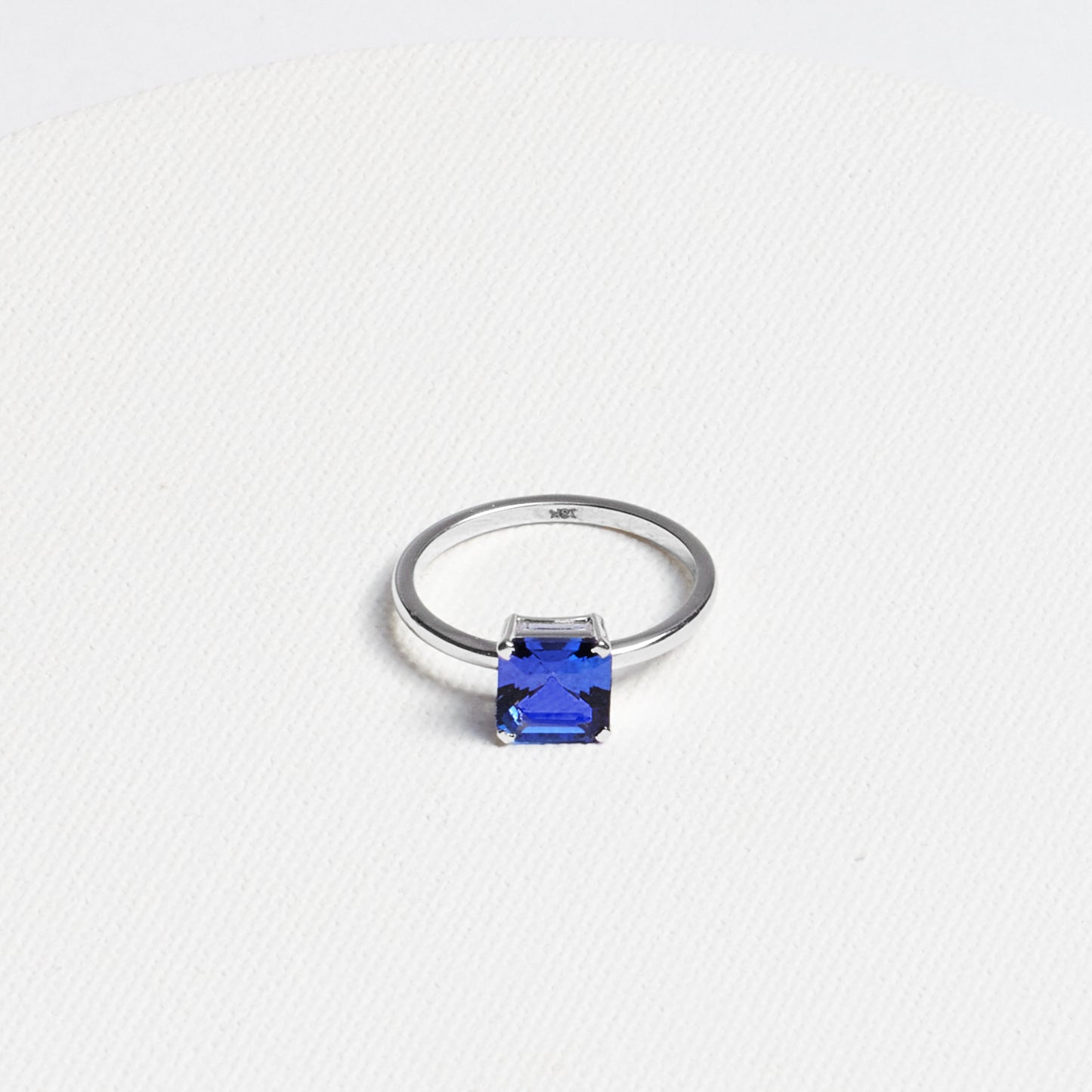 Cushion-Cut Tanzanite Ring · 1.56ct · 18K White Gold