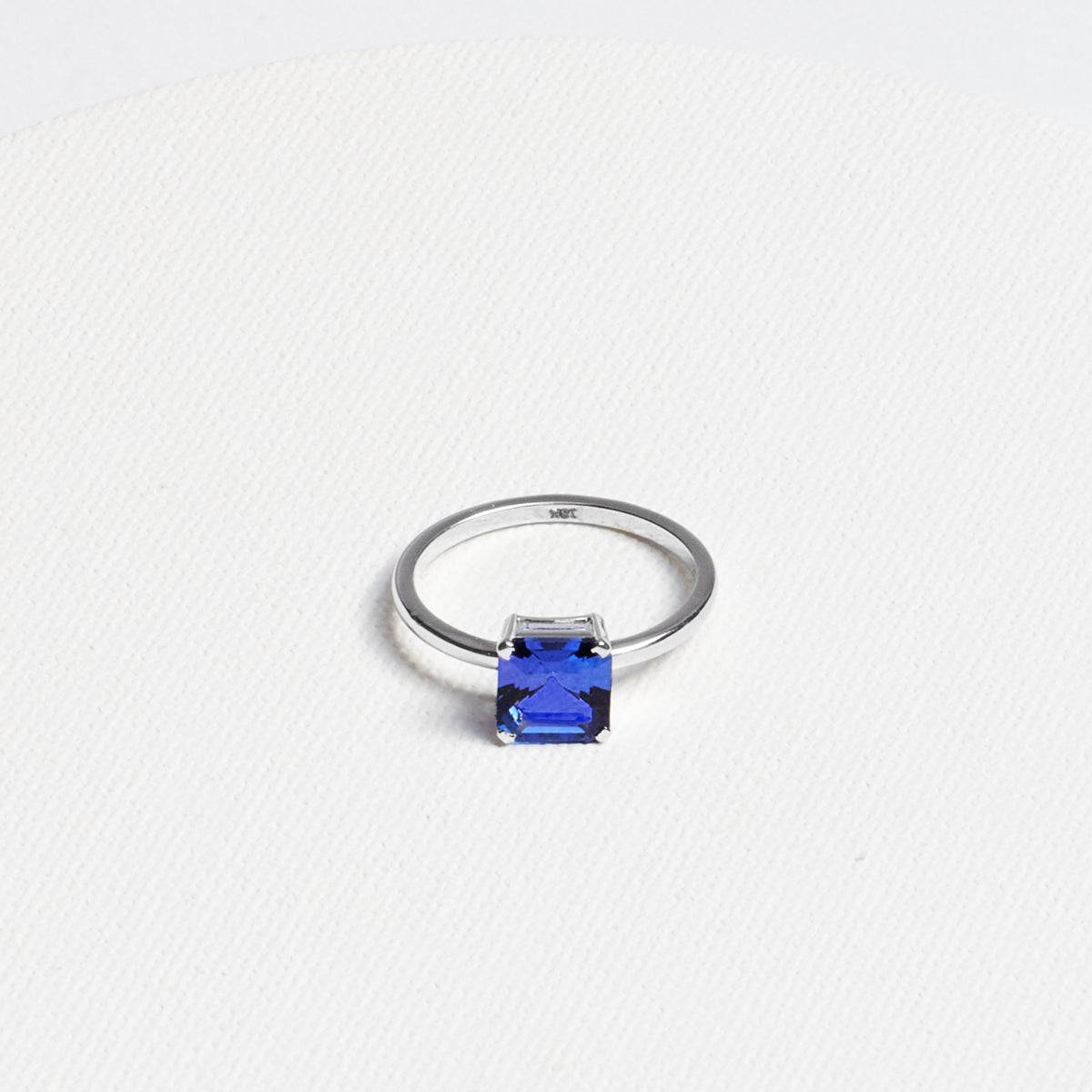 Cushion-Cut Tanzanite Ring · 1.56ct · 18K White Gold