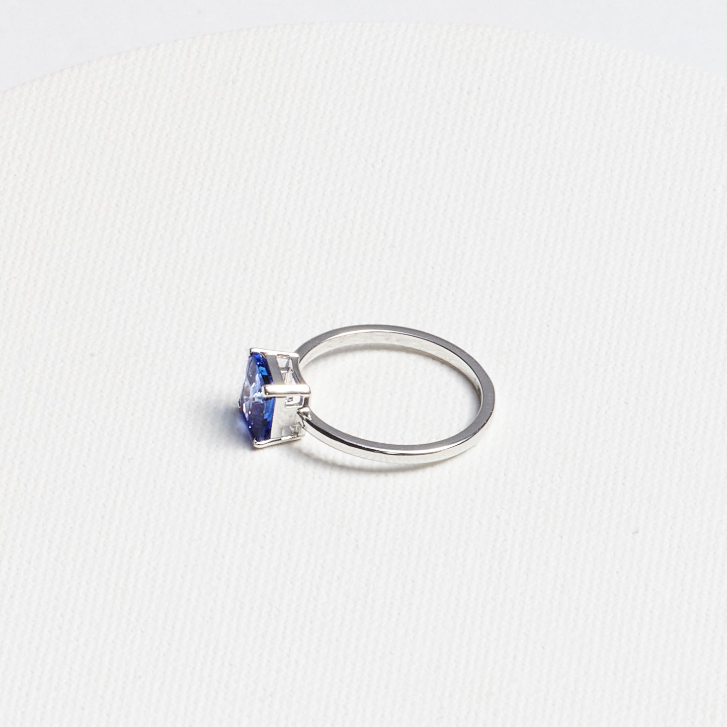 Cushion-Cut Tanzanite Ring · 1.56ct · 18K White Gold