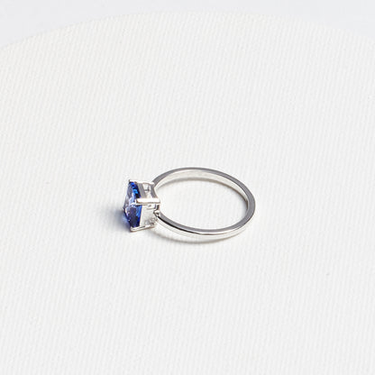 Cushion-Cut Tanzanite Ring · 1.56ct · 18K White Gold