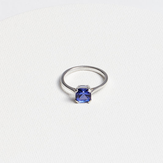 Cushion-Cut Tanzanite Ring · 1.67ct · 14K White Gold
