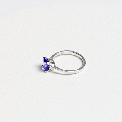 Cushion-Cut Tanzanite Ring · 1.67ct · 14K White Gold