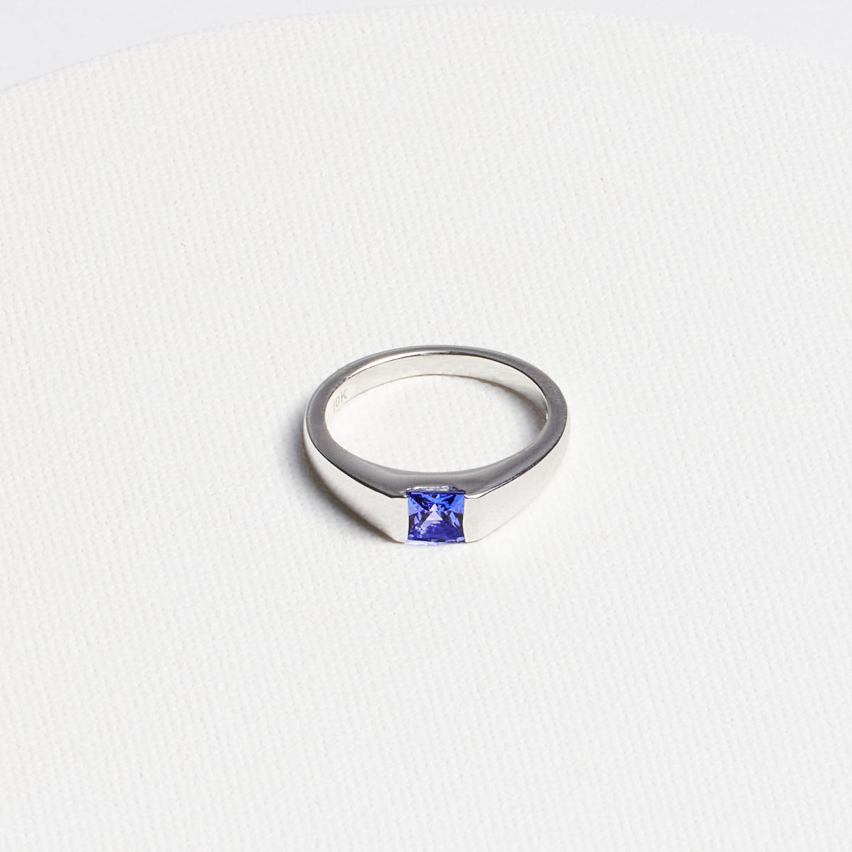 Princess-Cut Tanzanite Ring · 0.65ct · 10K White Gold