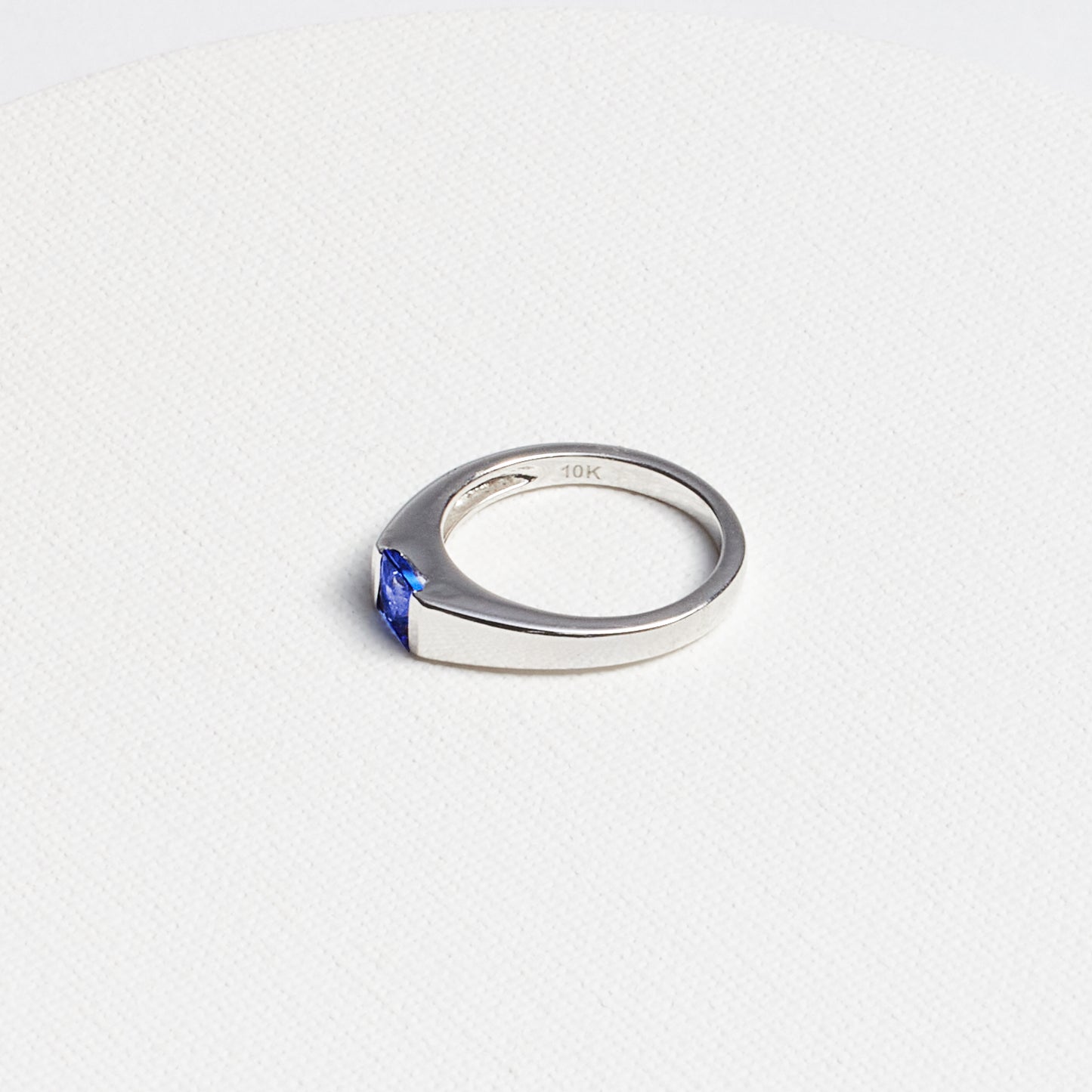 Princess-Cut Tanzanite Ring · 0.65ct · 10K White Gold