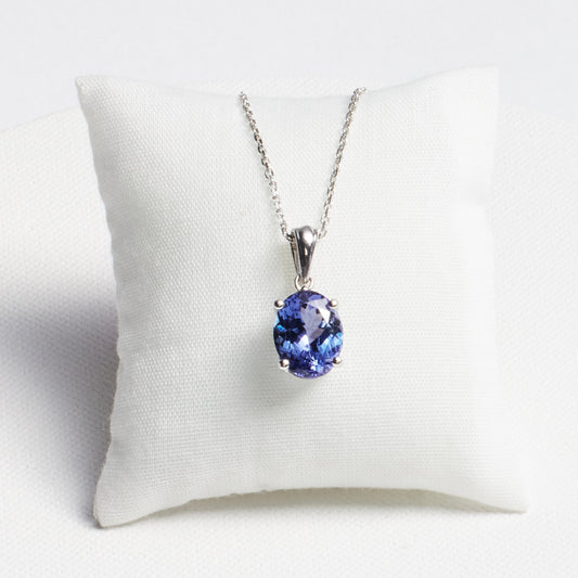 Oval Tanzanite Pendant · 2.85ct · Silver