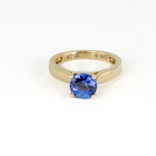 Round Tanzanite Ring · 2.0ct · 18K Yellow Gold